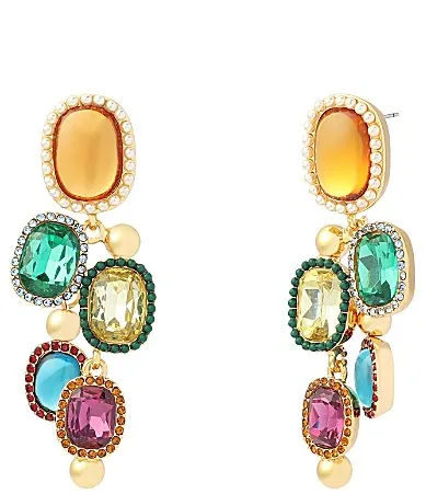 Signature Eagle Resin Gemstone Chandelier Earrings