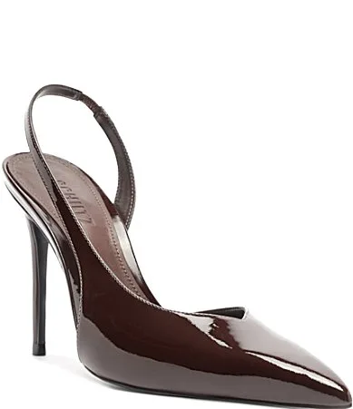 Alessia Patent Leather Pointed Toe Slingback Pumps by SCHUTZ