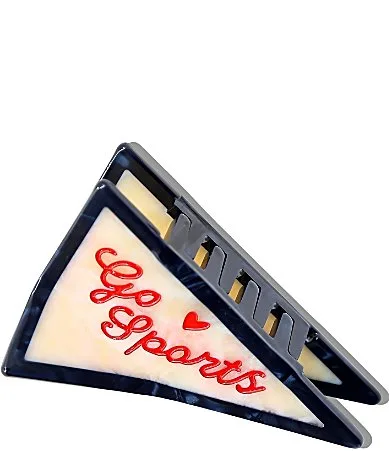 Hand-Painted Go Sports Pendant Flag Claw Hair Clip by Solar Eclipse