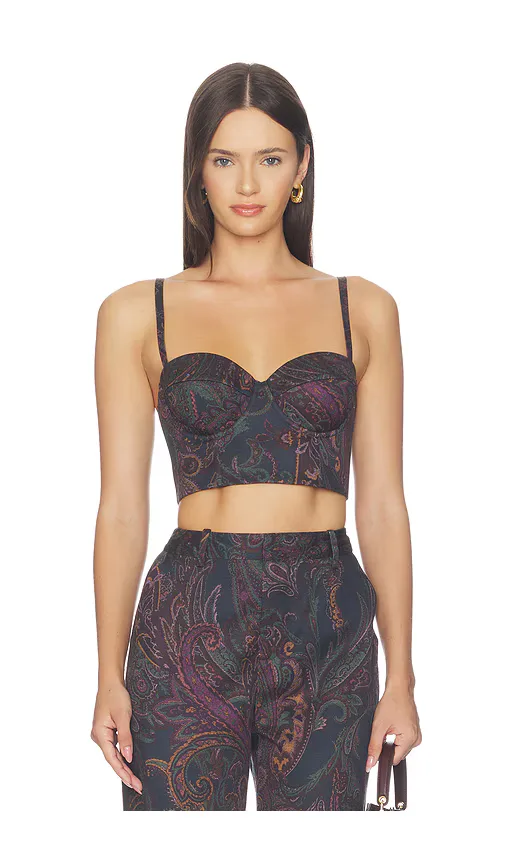 Sonya Bralette in Midnight Multi Lux Paisley by L'AGENCE
