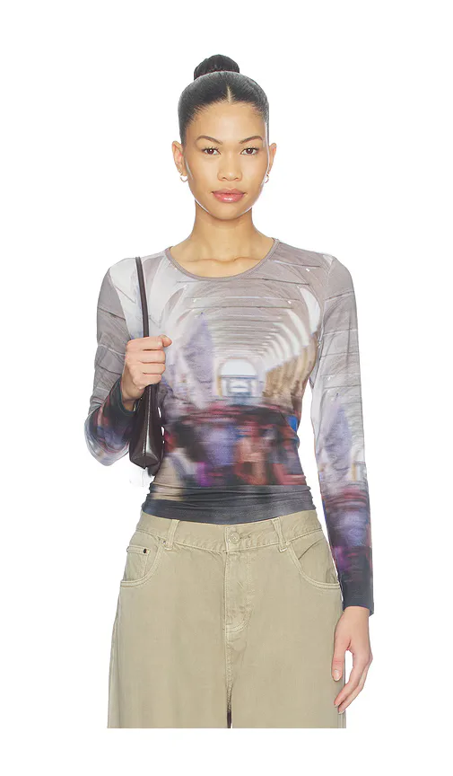 Tyler McGillivary Heidi Fitted Long Sleeve Top by Tyler Mcgillivary