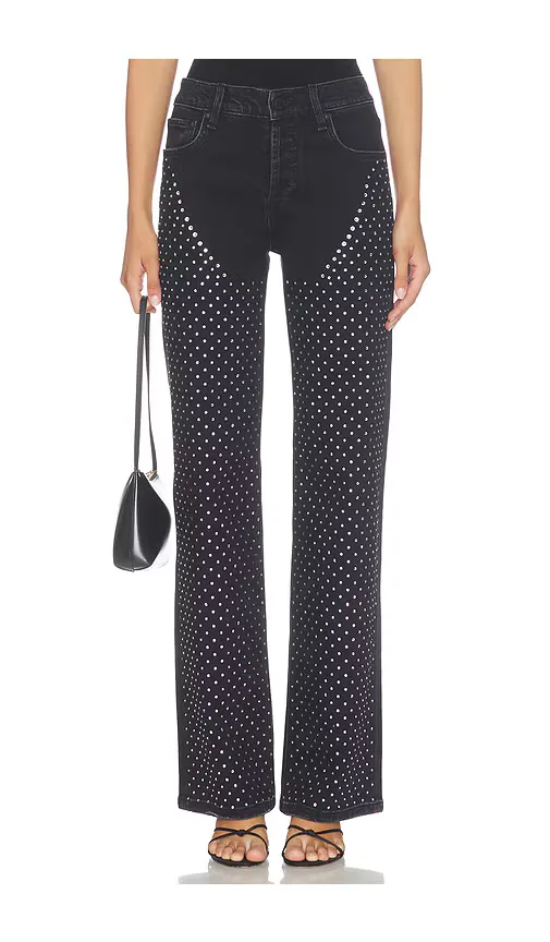 Rosie High Rise Wide Leg Jeans with Embellishment by Hudson Jeans