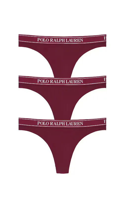 Intimates Essentials Thong 3 Pack by Polo Ralph Lauren