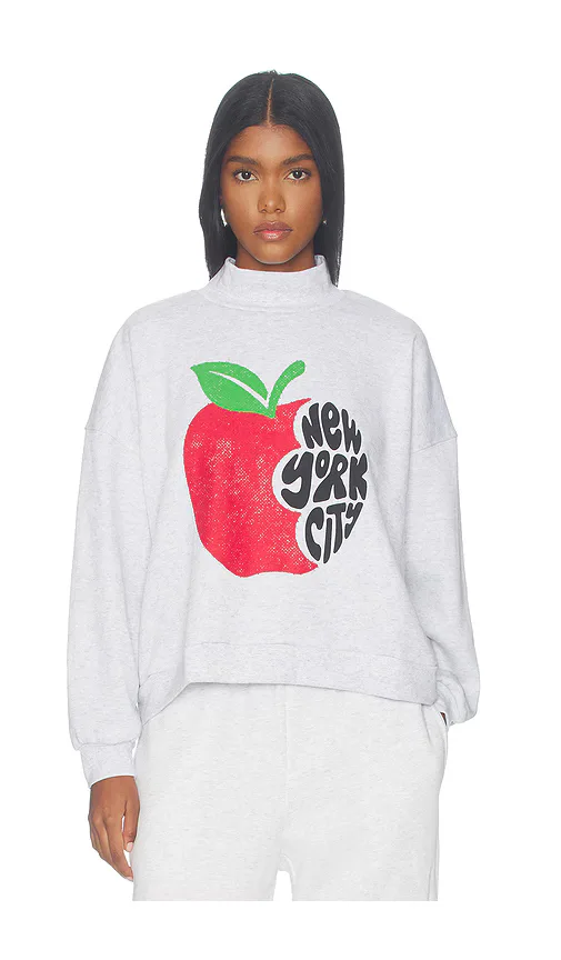 Nyc Apple Bite Mockneck Sweater by Sunny Somewhere