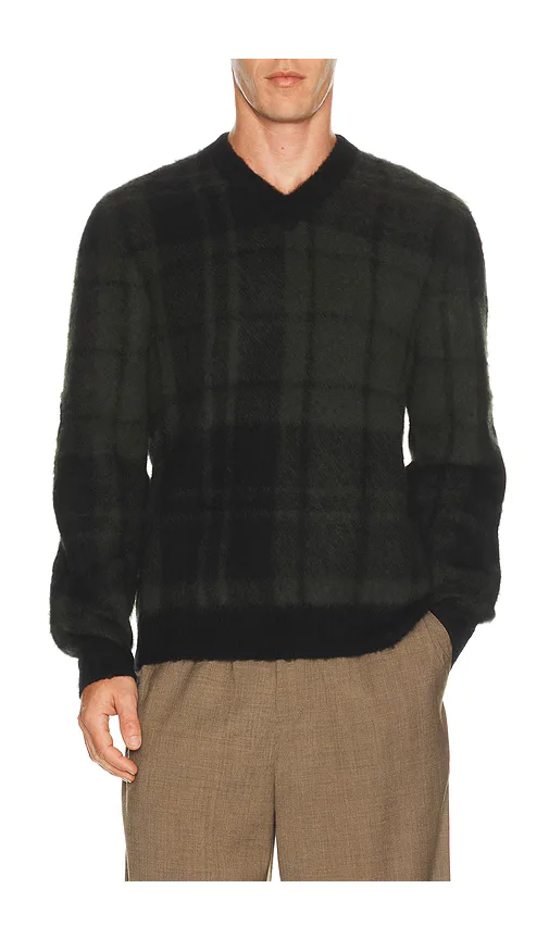 Hunham Tartan V-Neck Sweater by Barbour