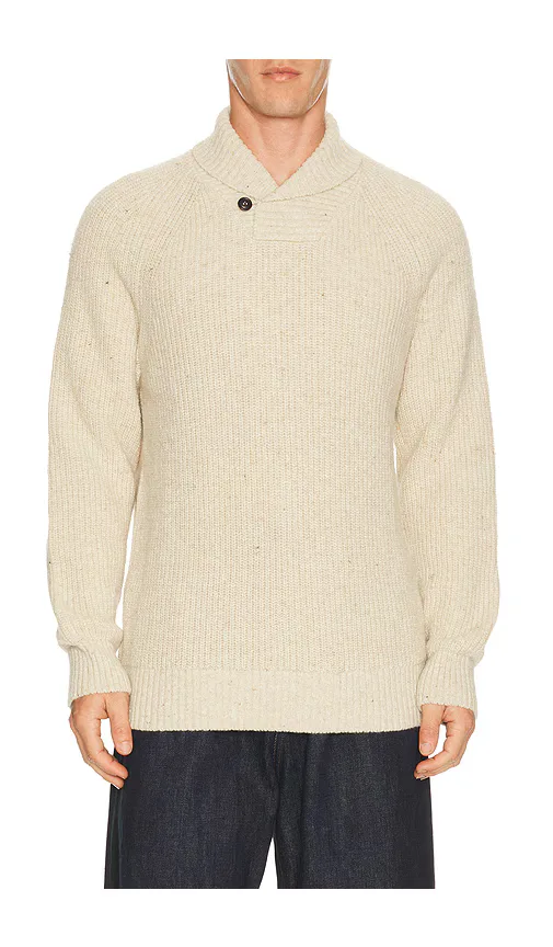 Essentials Fleck Shawl Neck Sweater by Barbour