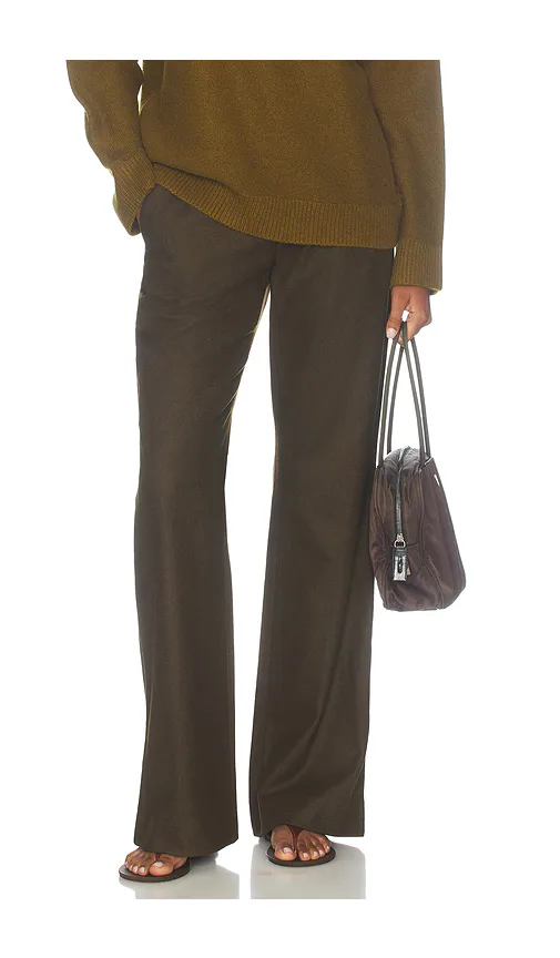 Simone Mid Rise Soft Flannel Flare Pant by Vince
