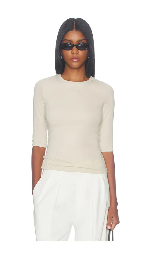 Lee Cropped Sleeve Top - Stone by Artless