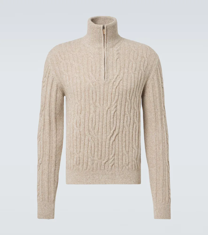 Cable-Knit Wool and Cashmere Sweater by Zegna