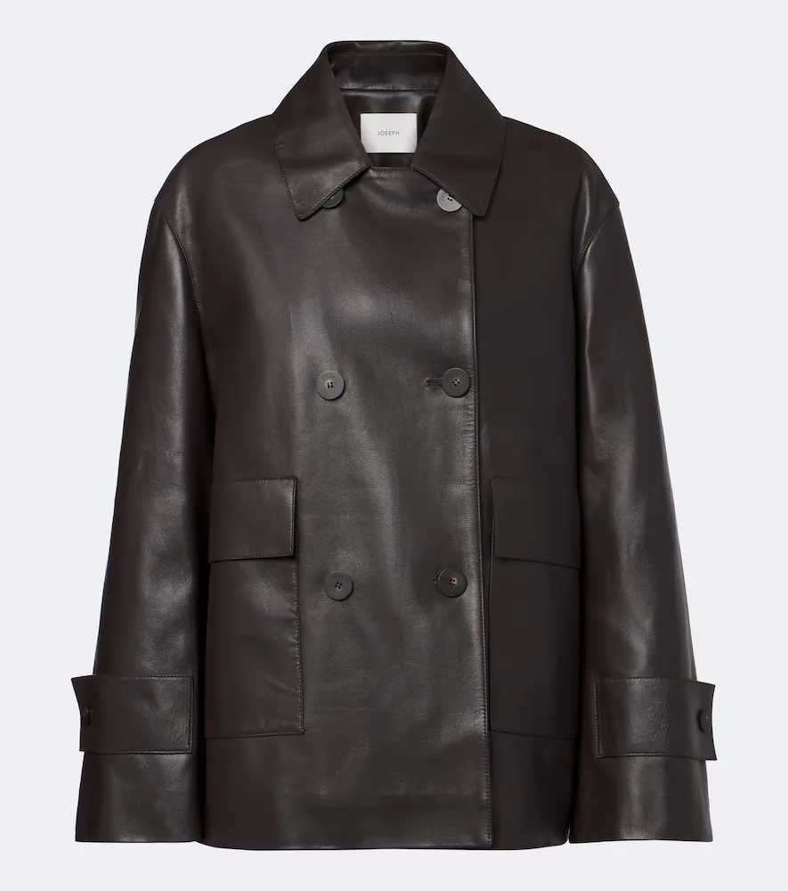 Delia Double-Breasted Leather Jacket by Joseph