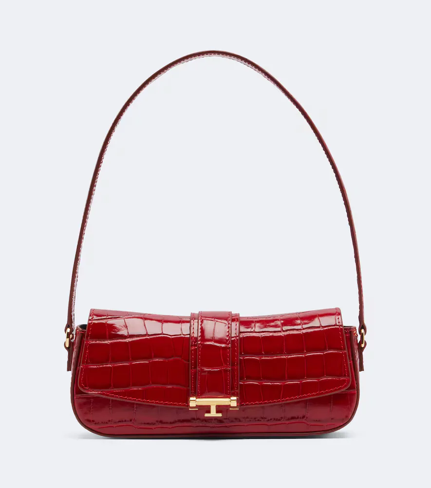 Bodrum Croc-Effect Leather Shoulder Bag by The New Arrivals Ilkyaz Ozel