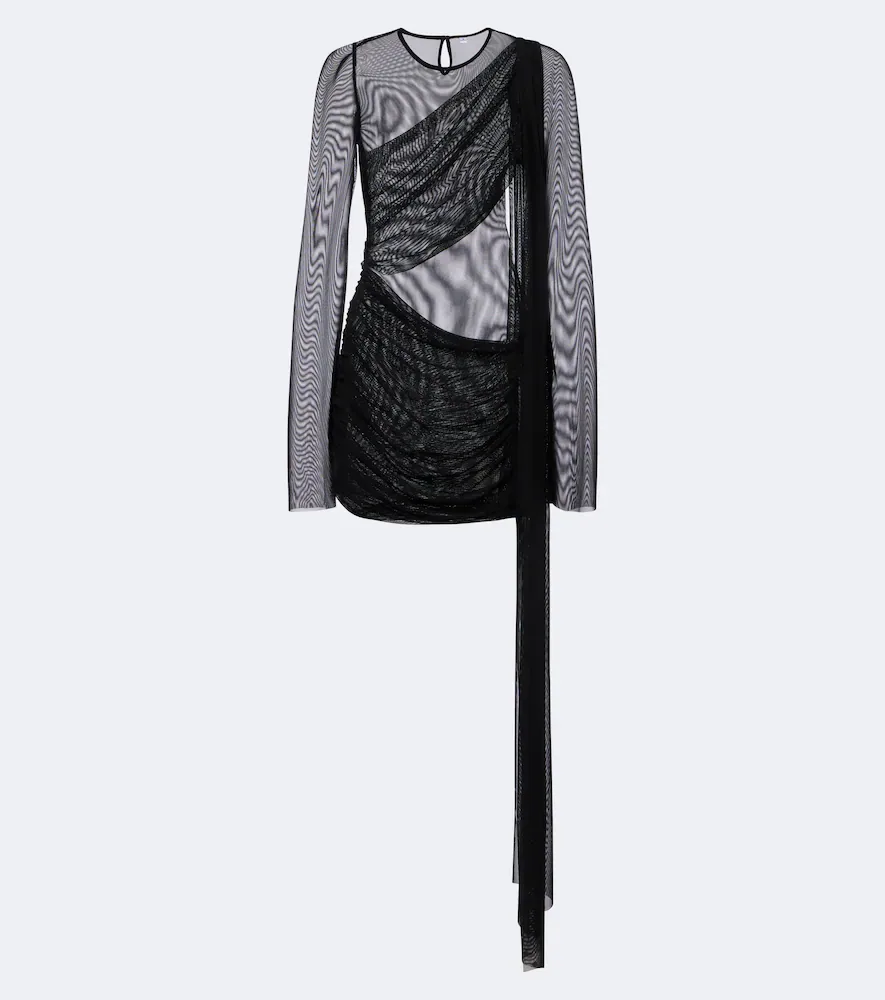 Marissa Draped Sheer Minidress
