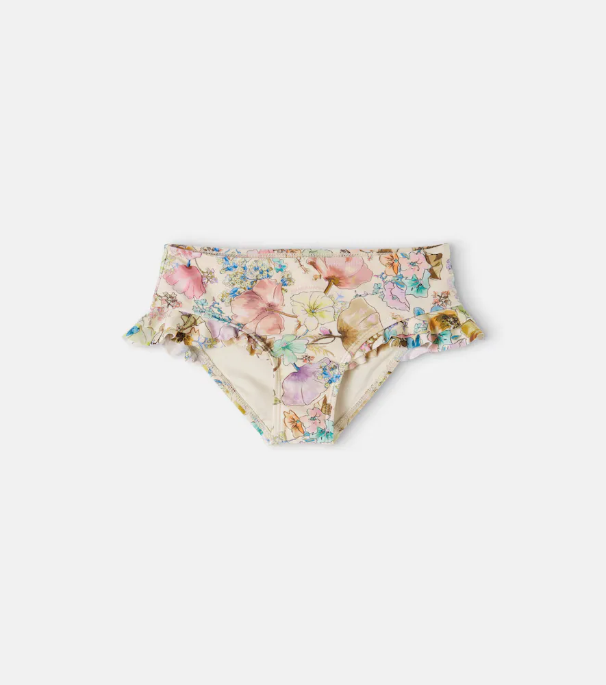 Firelight Floral Ruffled Bikini Bottoms by Zimmermann