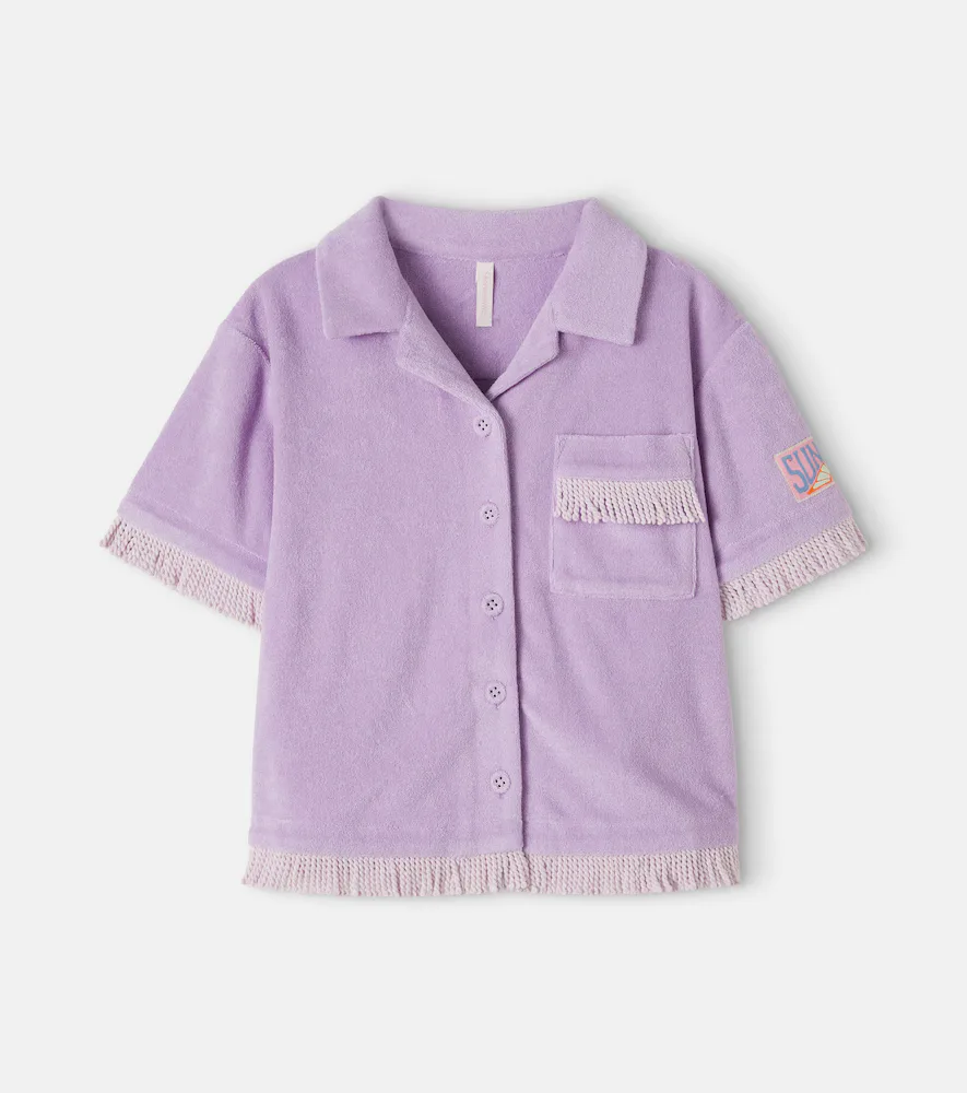 Echo Fringed Cotton-Blend Terry Shirt by Zimmermann