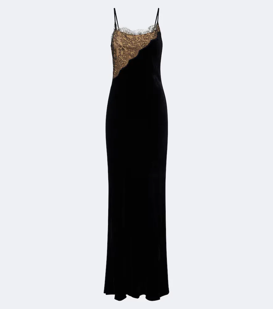 Lace-Trimmed Velvet Gown by Stella McCartney