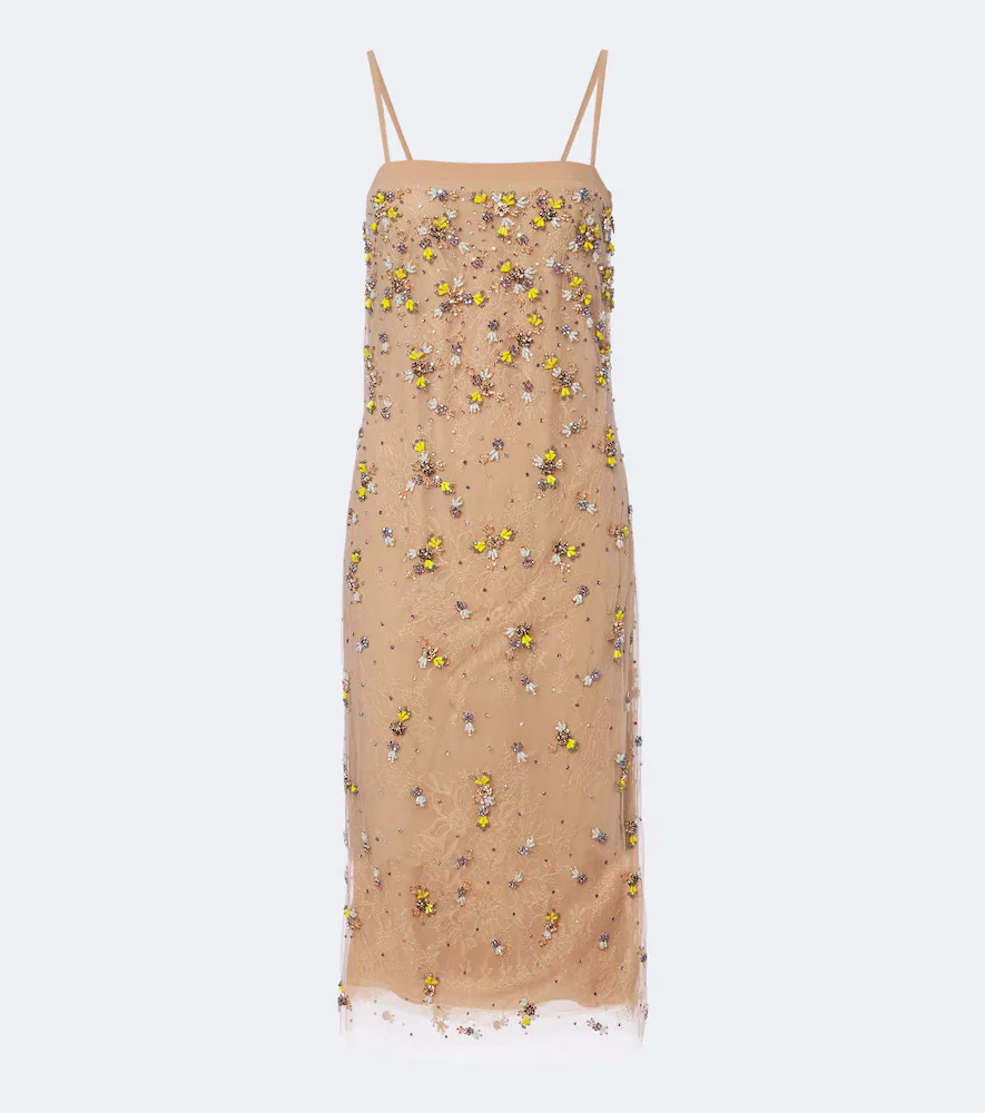 Embellished Lace-Trimmed Cocktail Dress by Costarellos