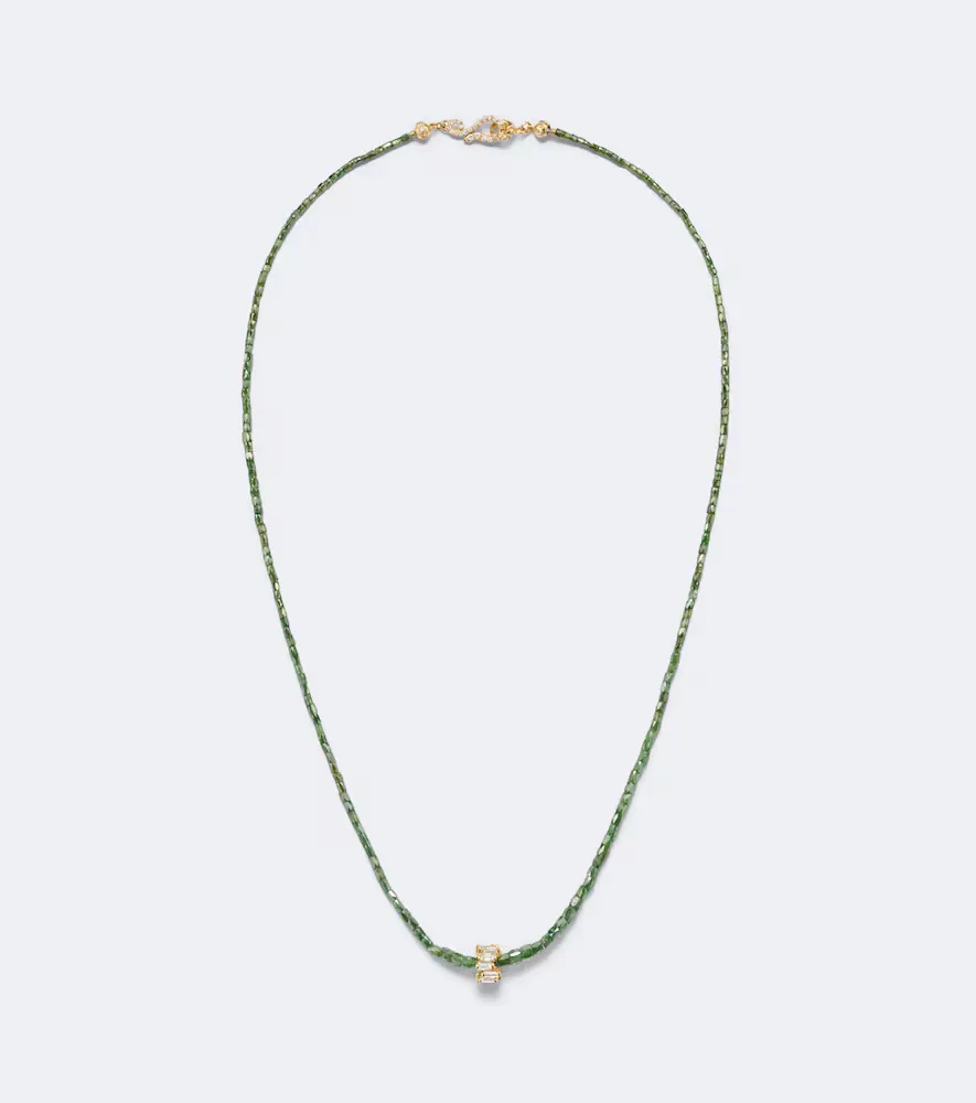 Infinite 18kt Gold Beaded Necklace with Diamonds by Suzanne Kalan