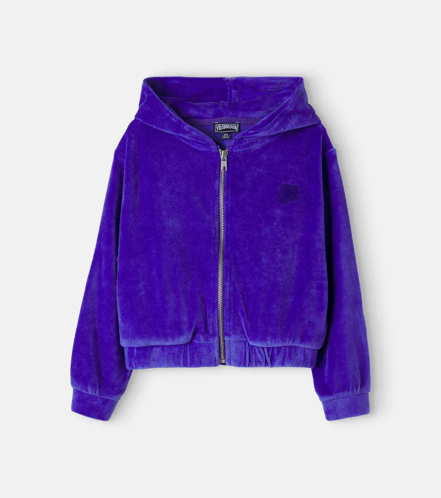 Logo Velvet Zip-Up Hoodie by Vilebrequin