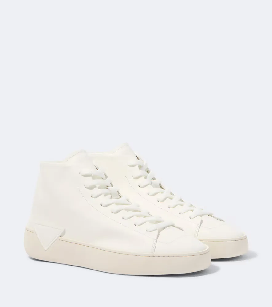 High-Top Leather Sneakers by Prada