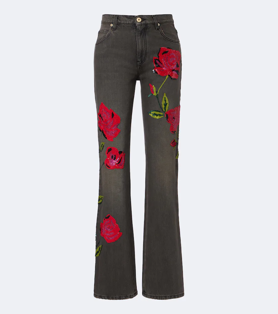 Sequined Wide-Leg Jeans by Blumarine