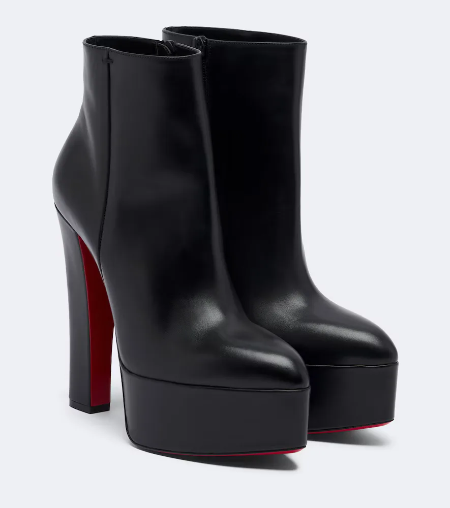 Jenna Leather Platform Ankle Boots by Christian Louboutin
