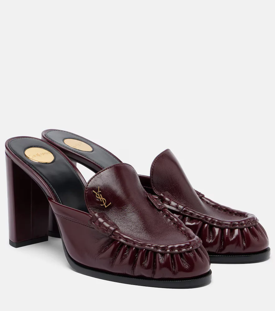 Le Loafer Cassandre Leather Mules by Saint Laurent
