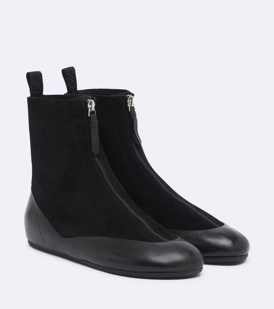 Arcadia Leather-Trimmed Suede Ankle Boots by Proenza Schouler