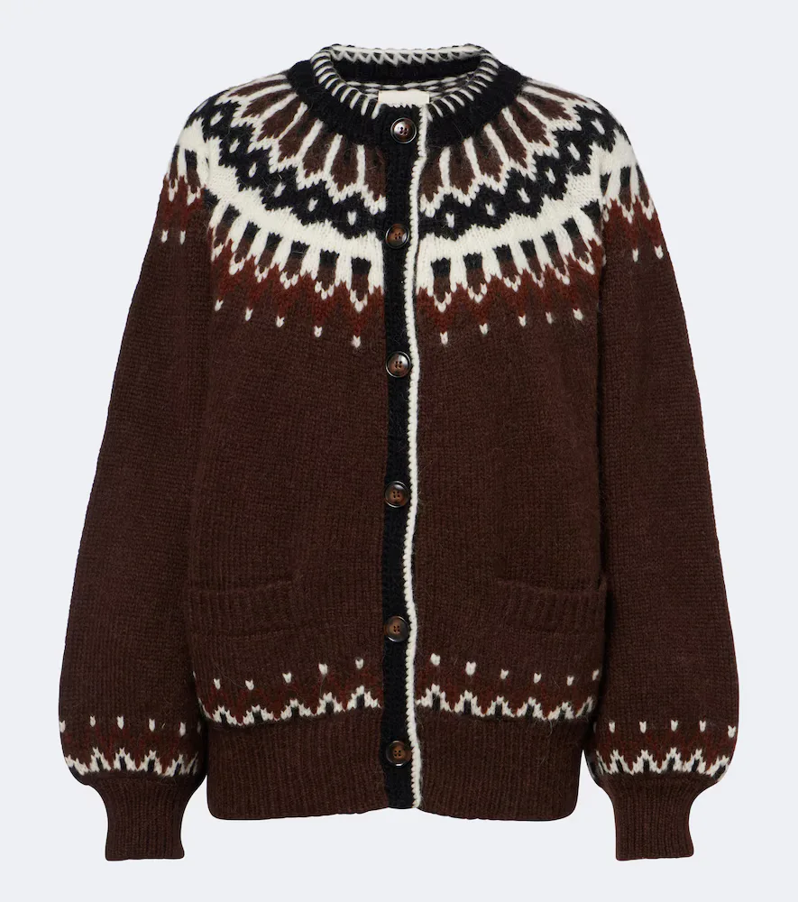 Fair Isle Alpaca and Wool-Blend Cardigan by Doen