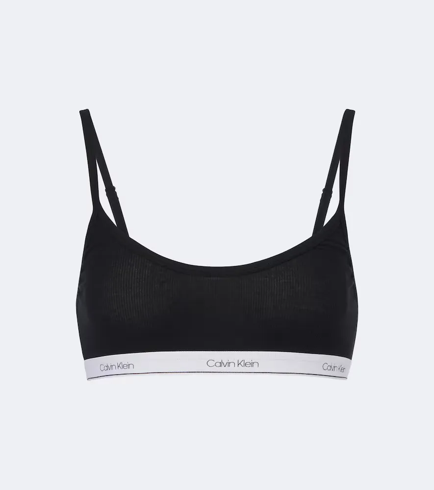 Sienna Ribbed-Knit Cotton-Blend Bralette