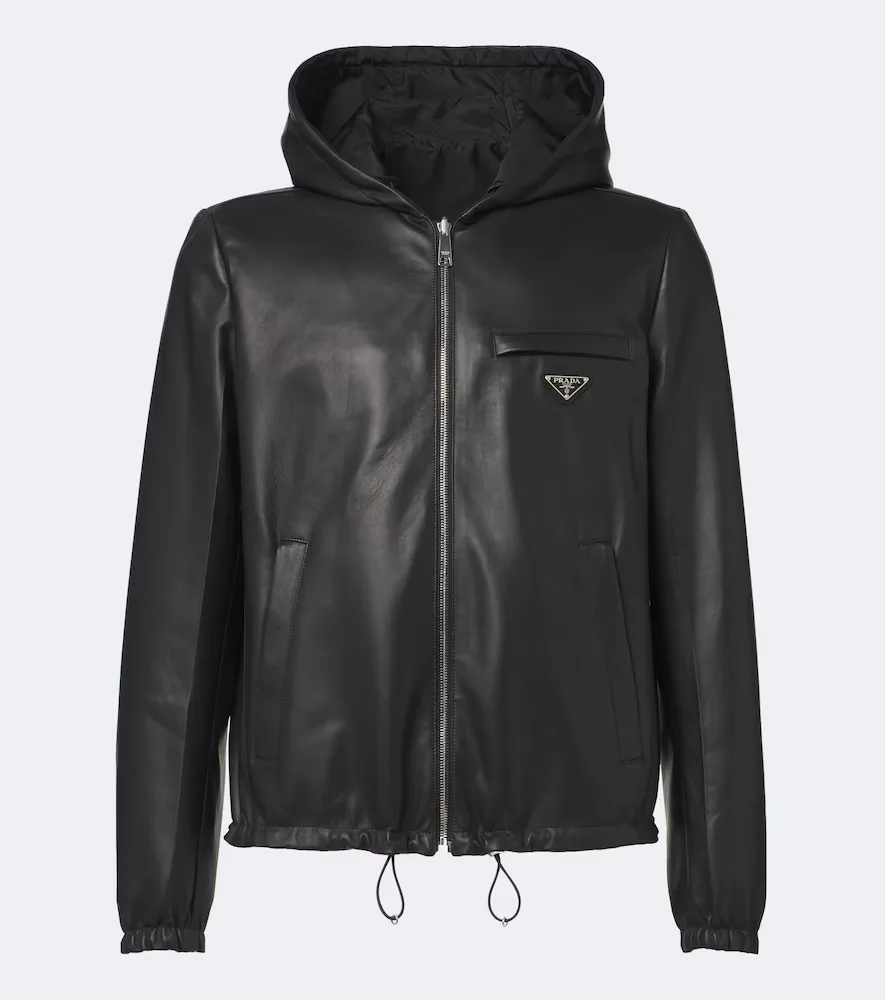 Reversible Re-Nylon and Leather Jacket by Prada