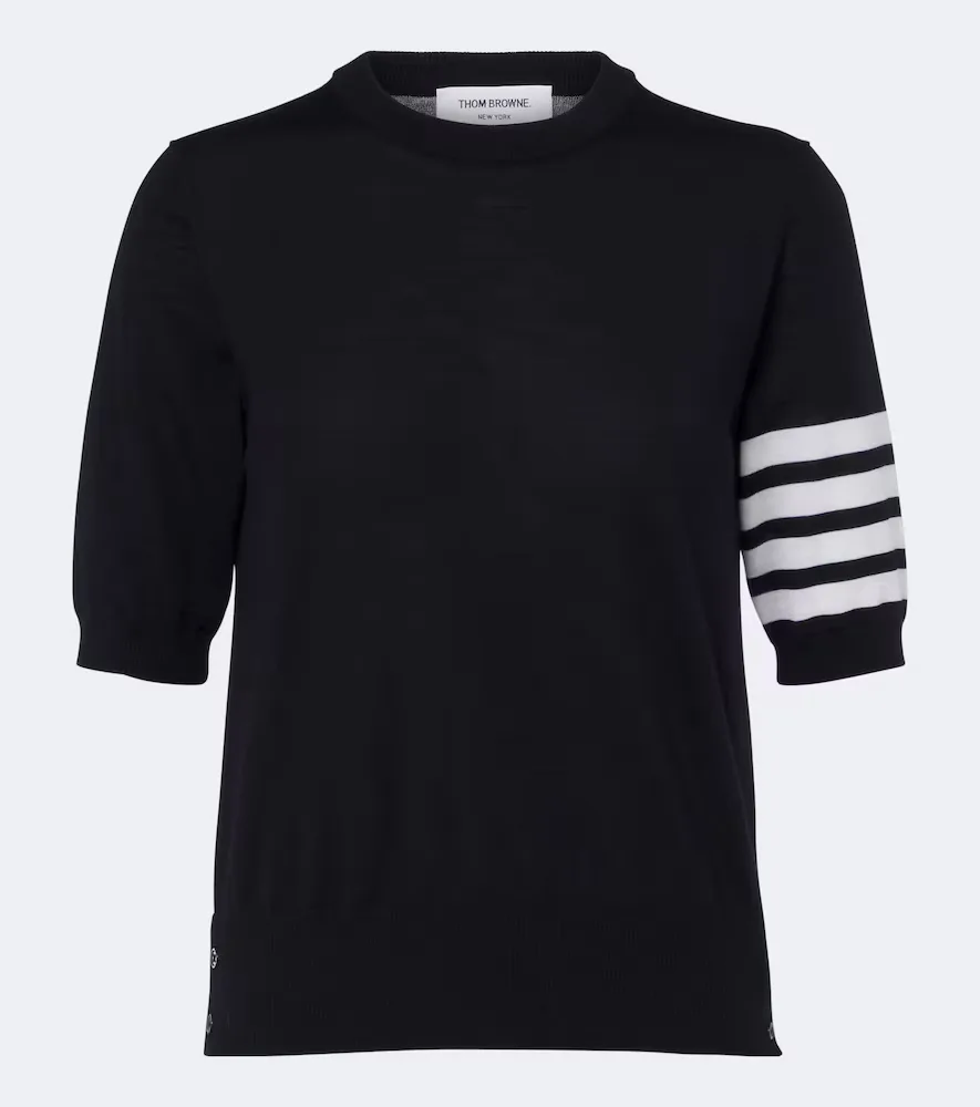 4-Bar Wool Sweater by Thom Browne