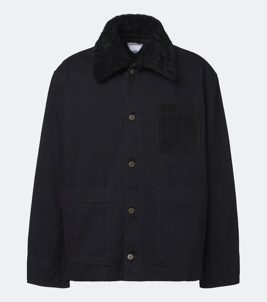 Shearling-Trimmed Denim Jacket by Bottega Veneta