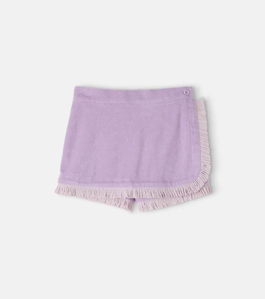 Echo Fringed Cotton-Blend Terry Shorts by Zimmermann