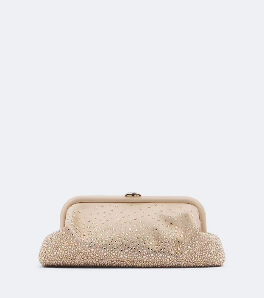Skylar Crystal-Embellished Satin Clutch by Jimmy Choo