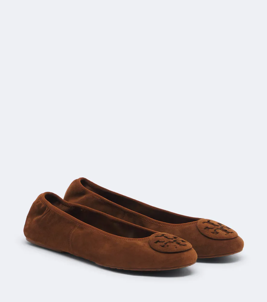 Reva Travel Suede Ballet Flats by Tory Burch