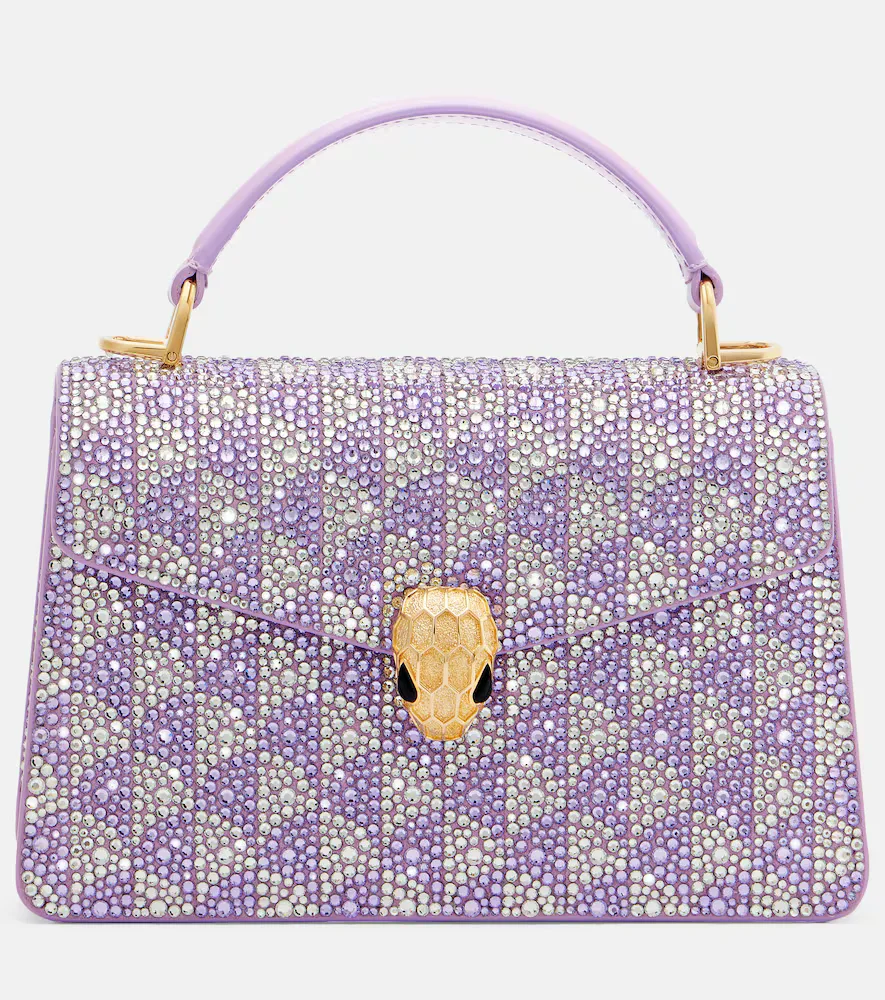 Serpenti Forever Mini Leather Top-Handle Bag by BVLGARI