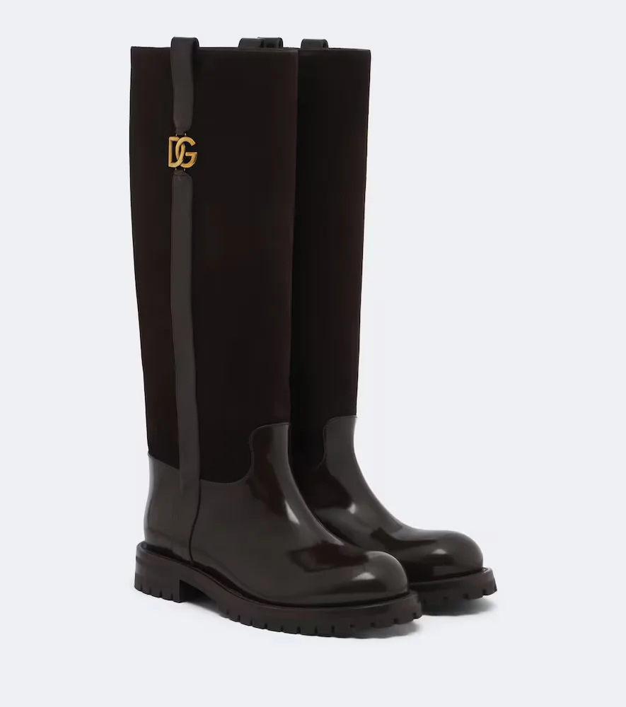 DG Leather and Suede Knee-High Boots
