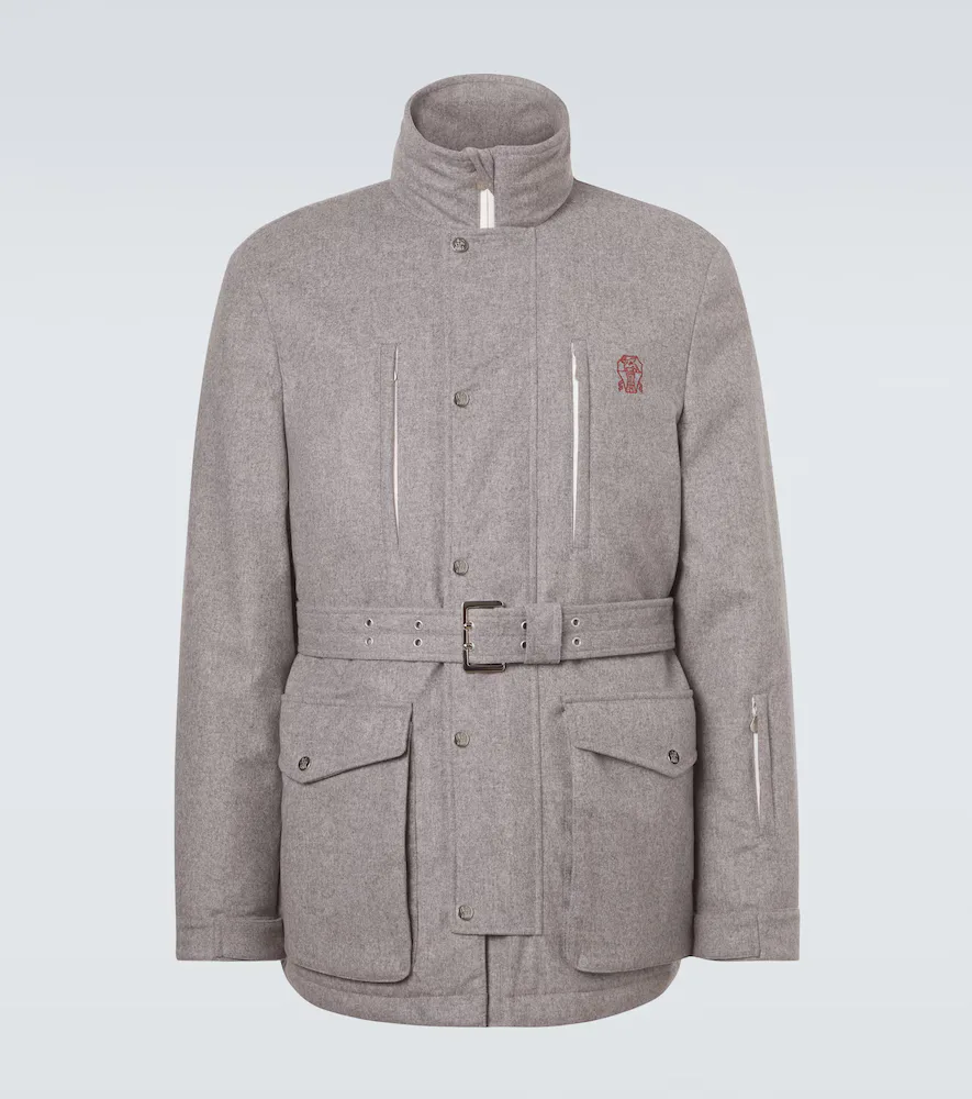 Belted Wool Ski Jacket by Brunello Cucinelli
