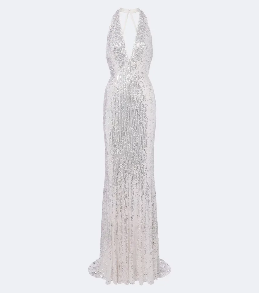 Mermaid Sequined Halterneck Gown by Jenny Packham