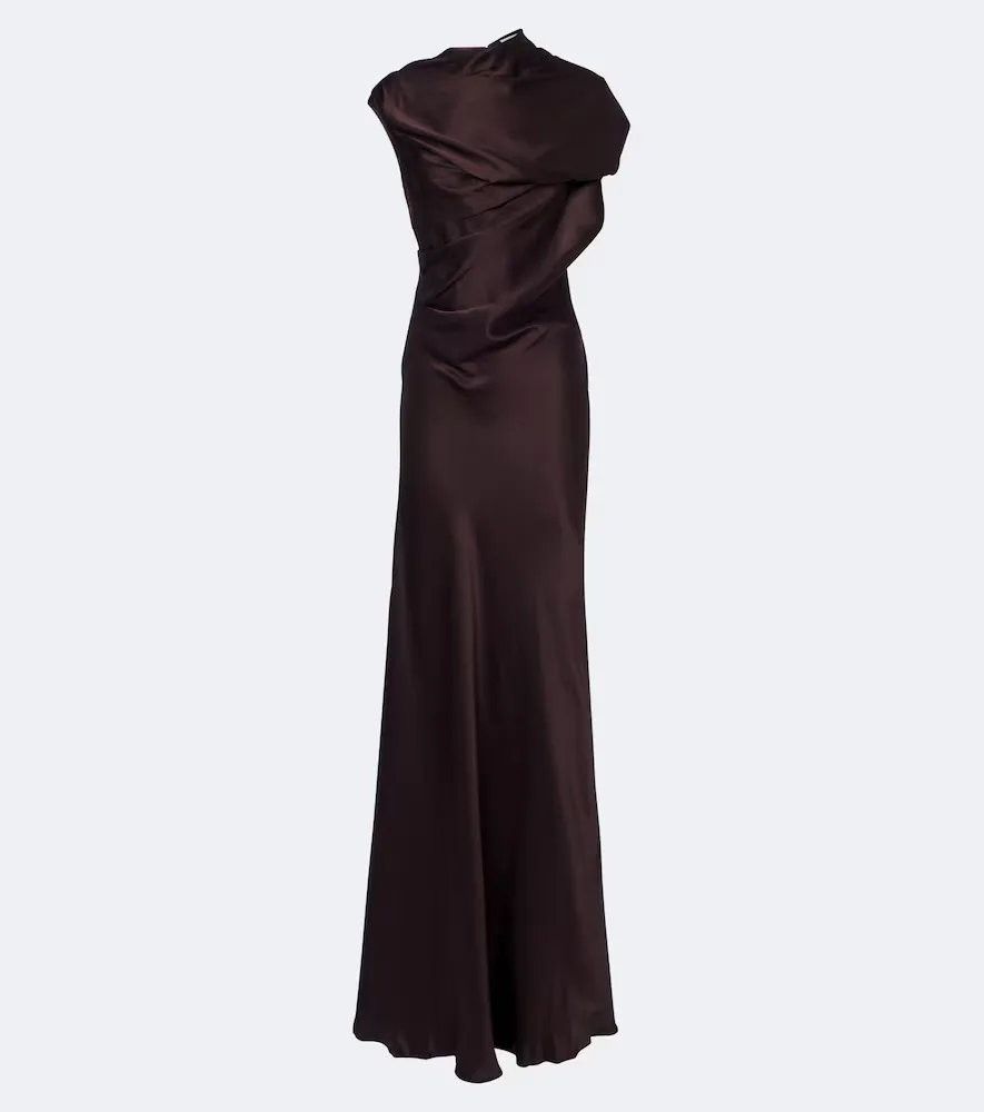 Saige Gathered Satin Gown by Tove