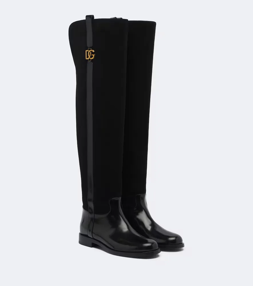 DG Leather and Suede Over-the-Knee Boots by Dolce&Gabbana