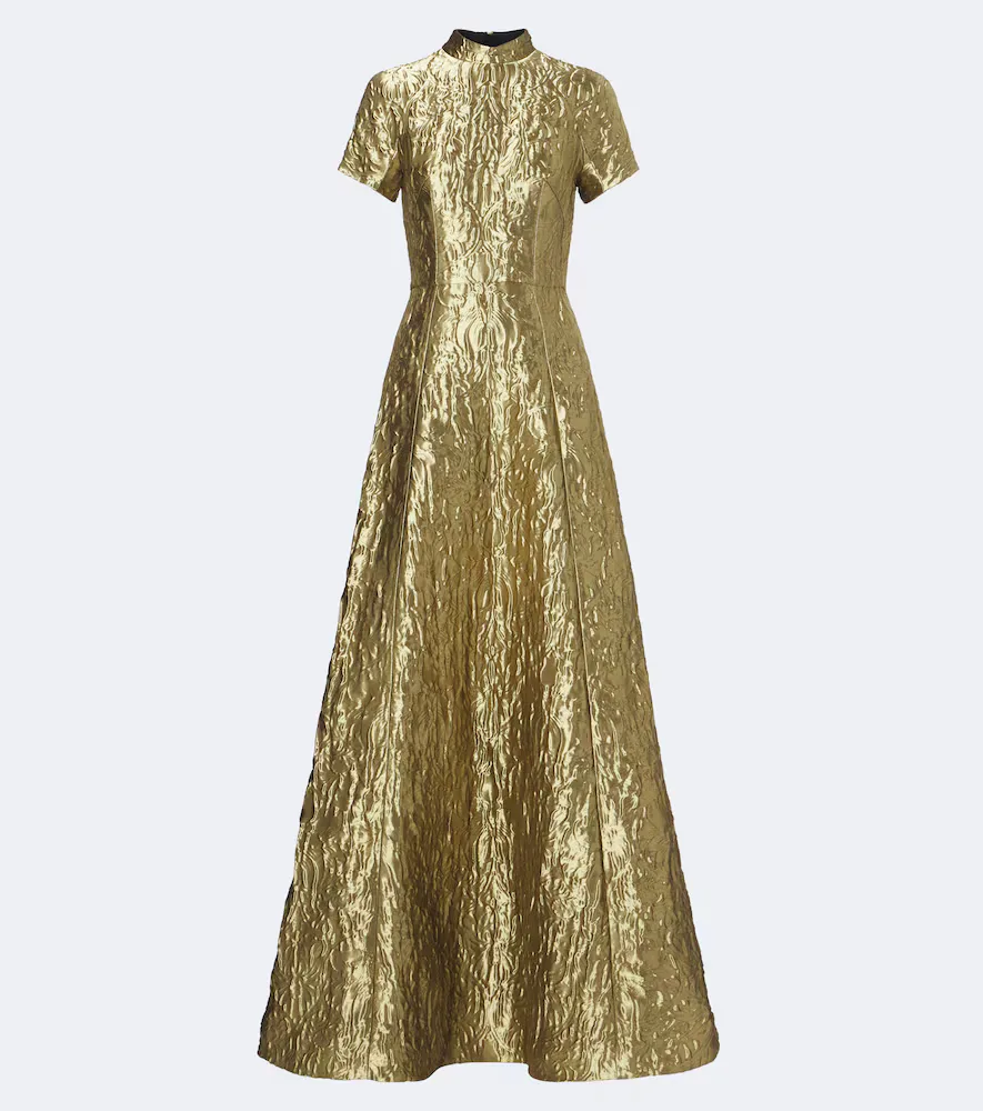 Malinda Metallic-Effect Cloqué Gown by Emilia Wickstead