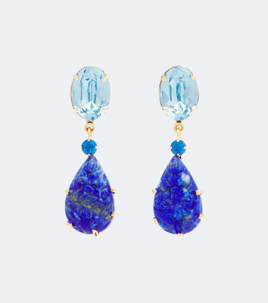 Ambrose Embellished Earrings with Lapis Lazuli by BEHR