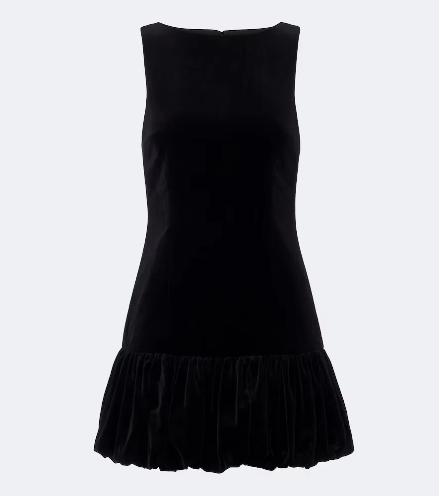 Dean Pleated Cotton Velvet Minidress by Posse