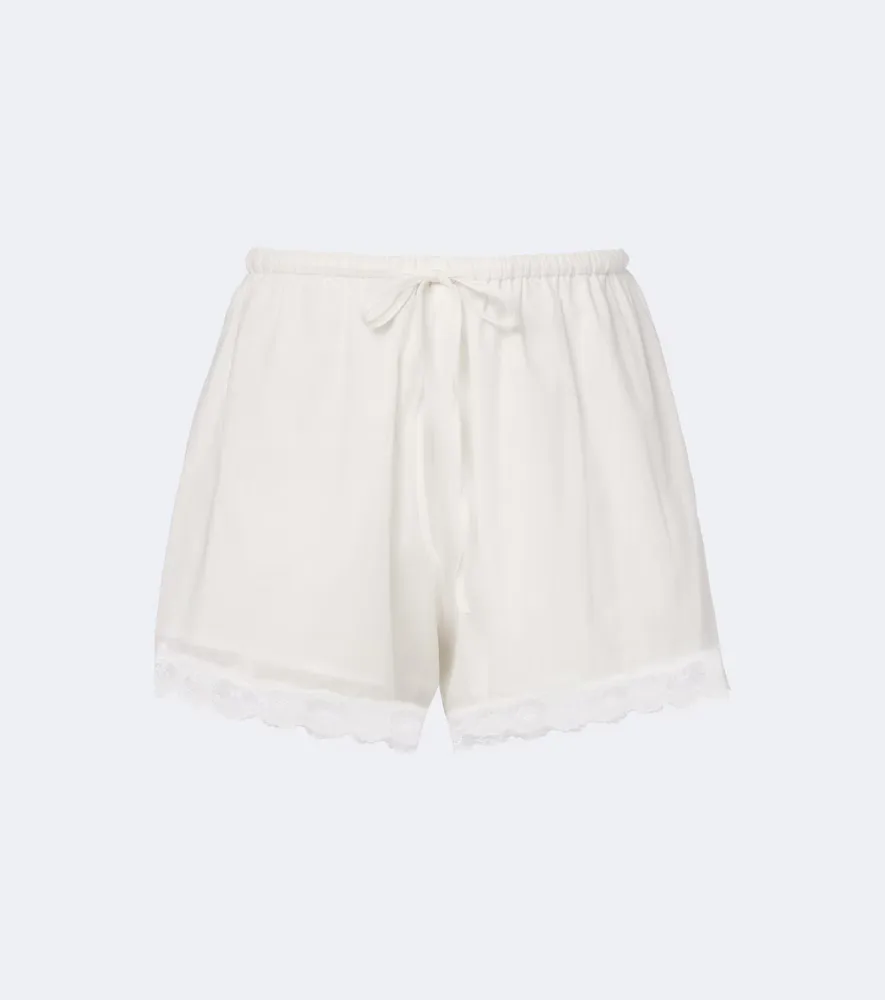 Marilyn Lace-Trimmed Cotton Shorts by Posse