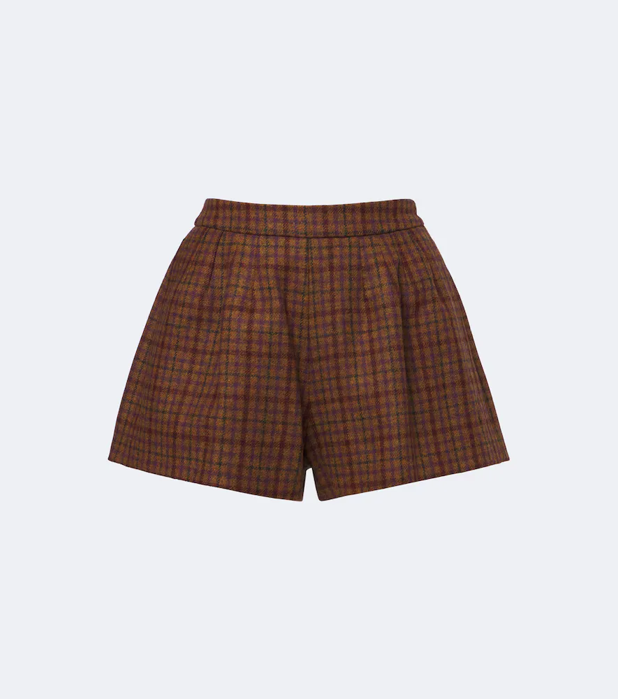 Tinker Checked Virgin Wool Shorts by Blaze Milano
