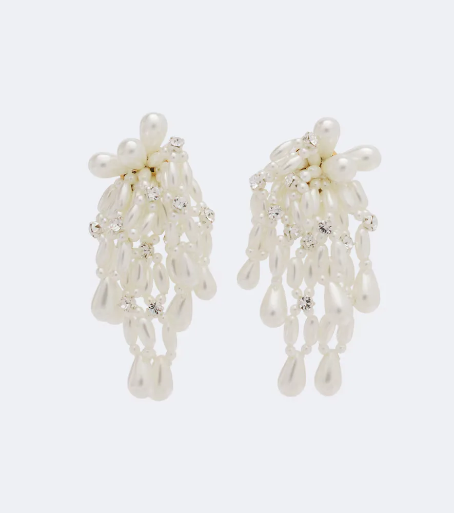 Crystal-Embellished Drop Earrings