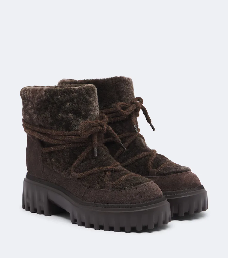 H700 Shearling Platform Ankle Boots by Hogan
