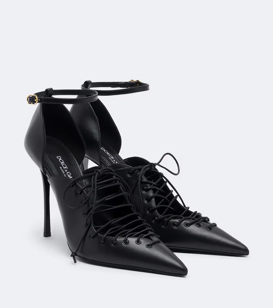 Leather Lace-Up Pumps by Dolce&Gabbana