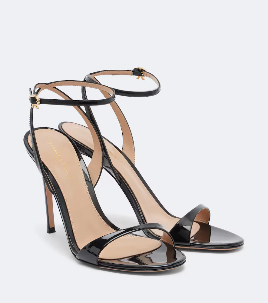 Ribbon Patent Leather Sandals by Gianvito Rossi